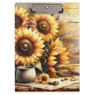 Pranchetas Sunflowers Watercolor Painting
