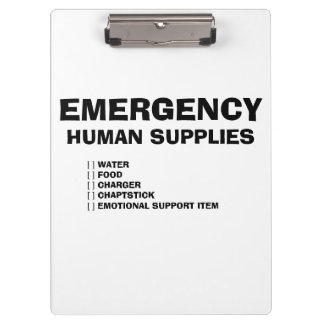 Pranchetas Suprimentos Humanos de Emergência