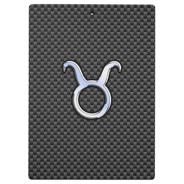 Pranchetas Taurus Chrome Like Zodiac Sign on Carbon Fiber (Verso)