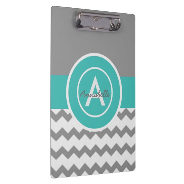 Pranchetas Teal Chevron cinza (Direita)