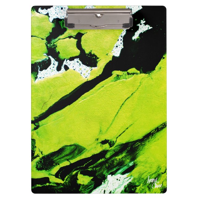 Pranchetas Teclado SPWW n' Slime Abstrato verde e preto (Frente)