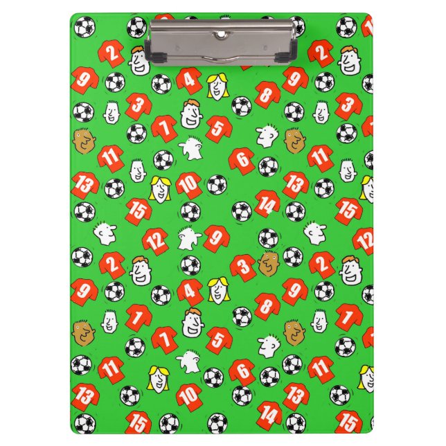 Pranchetas Tema de futebol com camisas vermelhas (Frente)