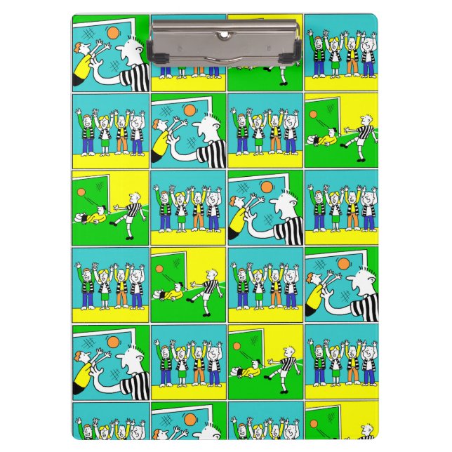 Pranchetas Tema de futebol com jogadores e ventiladores (Frente)