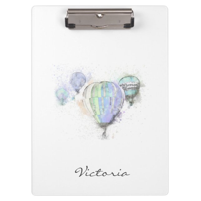 Pranchetas Tendy Blue moderno. Adicione seu nome (Frente)