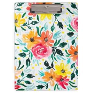 Pranchetas Teste padrão amarelo cor-de-rosa floral da