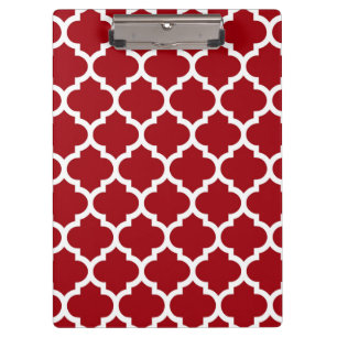 Pranchetas Teste padrão branco vermelho #5 de Quatrefoil do