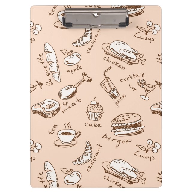 Pranchetas Teste padrão com comida (Frente)