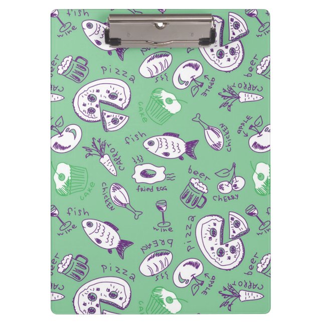 Pranchetas Teste padrão com comida (Frente)