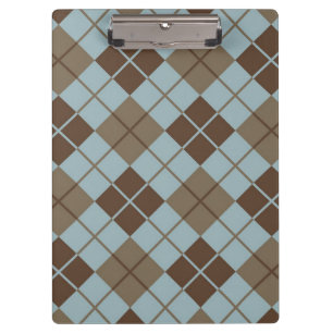 Pranchetas Teste padrão de Argyle no azul e no Taupe