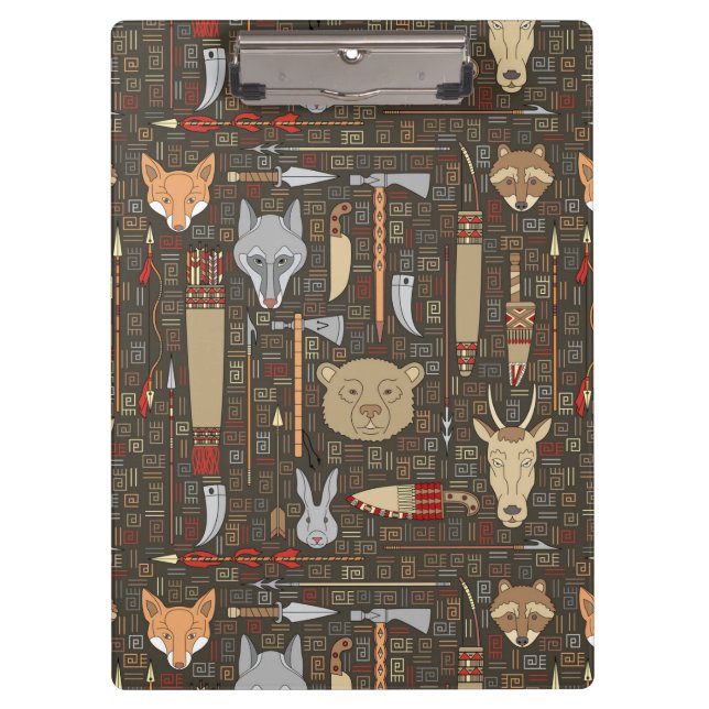 Pranchetas Teste padrão étnico da caça (Frente)