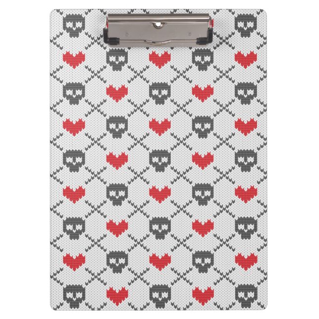 Pranchetas Teste padrão feito malha com crânios (Frente)