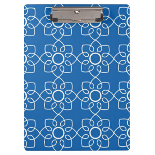 Pranchetas Teste padrão floral branco moderno no azul