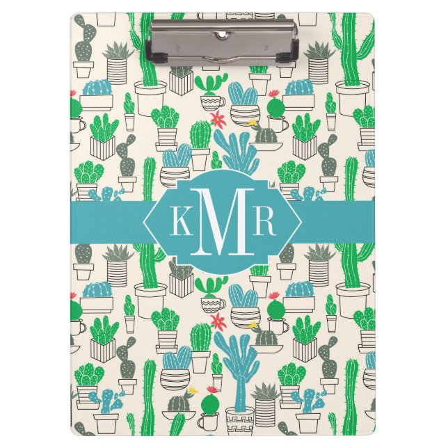 Pranchetas Teste padrão floral natural bonito dos cactos (Frente)