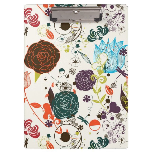Pranchetas Teste padrão floral retro 2 2 (Frente)