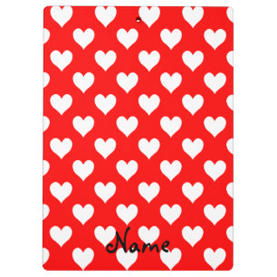 Pranchetas Teste padrão vermelho e branco personalizado do