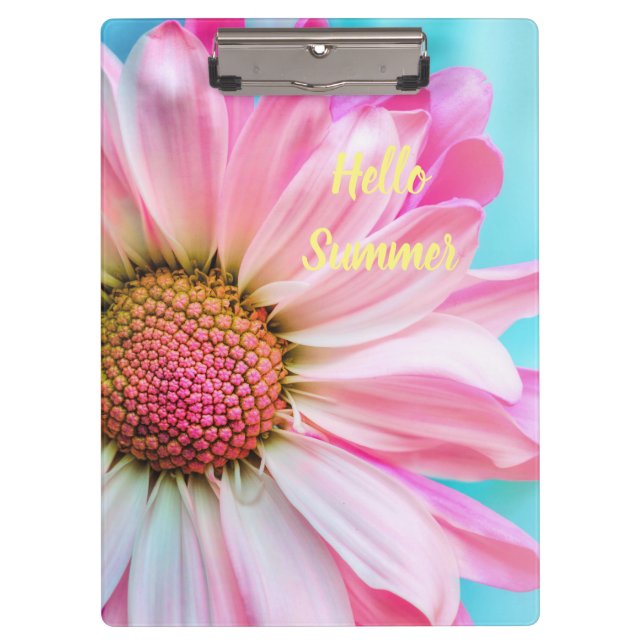 Pranchetas Texto de Hello Summer com Flor (Frente)