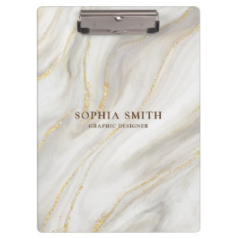 Pranchetas Texto Simples Glitter Dourado com Fundo Marble Ele