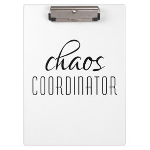 Pranchetas Texto tipográfico do coordenador do caos