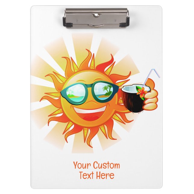 Pranchetas Texto Tropical Sun Personalizado (Frente)