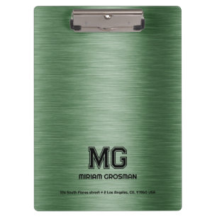 Pranchetas Texto Verde Metálico Texto Preto Personalizado