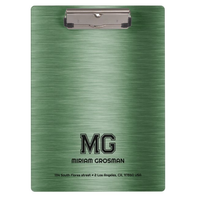 Pranchetas Texto Verde Metálico Texto Preto Personalizado (Frente)