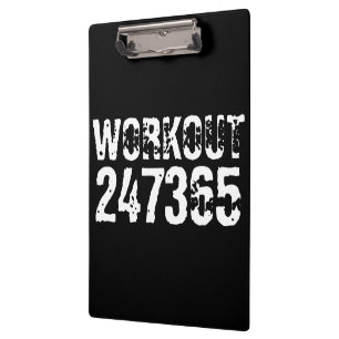 Pranchetas Texto vestido e arranhado Workout 247365 branco