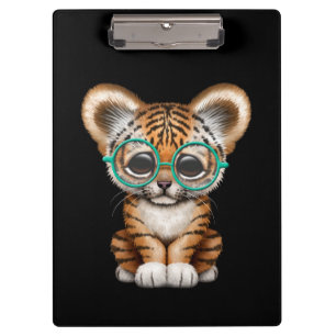 Pranchetas Tigre bonito Cub do bebê que veste vidros no pret