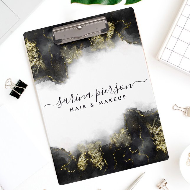 Pranchetas Tinta de Aquarela Líquida De Arte Moderna Preta E  (Criador carregado)