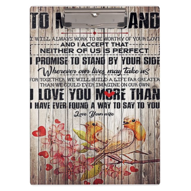 Pranchetas To My Husband Letter, Lovely Husband Letter (Frente)
