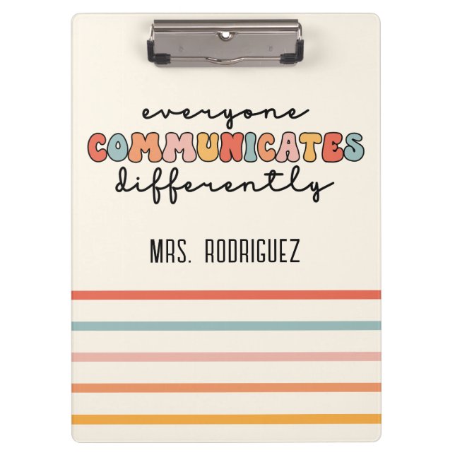 Pranchetas Todos Coloridos Comunicam Diferentemente (Frente)