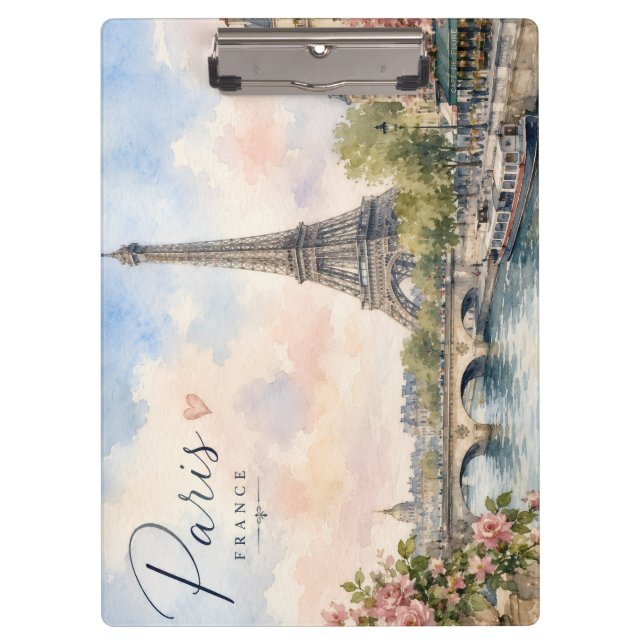 Pranchetas Torre Eiffel Paris França rio Sena  (Frente)