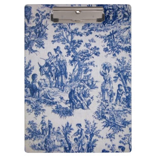 Pranchetas Torre francesa de jouy azul e branco elegante