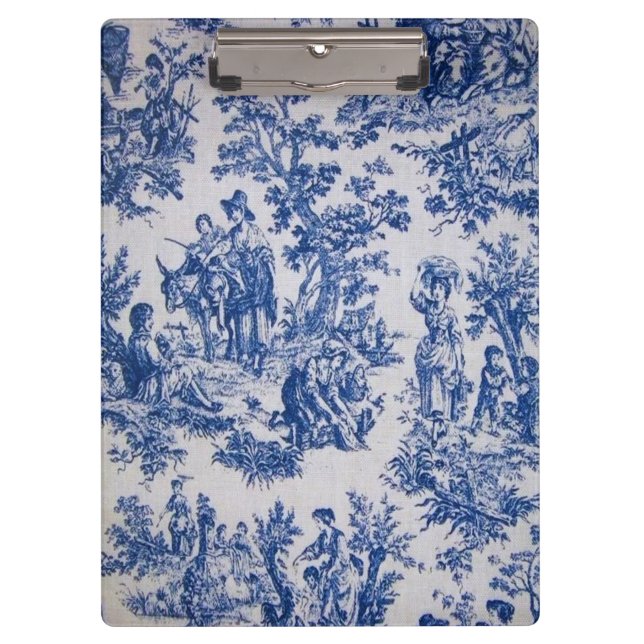 Pranchetas Torre francesa de jouy azul e branco elegante (Frente)