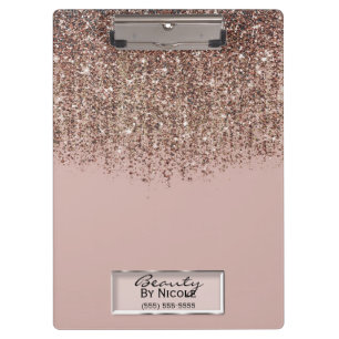 Pranchetas Toupe Bege Rosa Bronze Dourado Cascata de Glitter