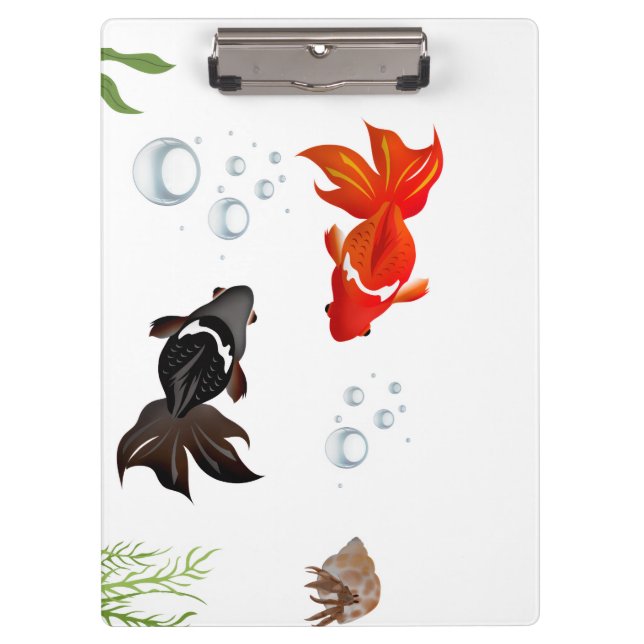 Pranchetas Tow cute koi fish play in water (Frente)