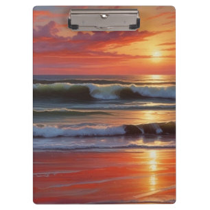 Pranchetas Trabalho de arte de Paisagem do Mar Vermelho Sunse