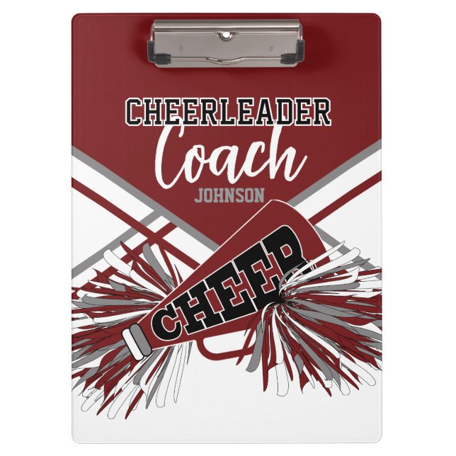 Pranchetas Treinador de Cheerleader - Maroon Vermelho, Gary & (Frente)