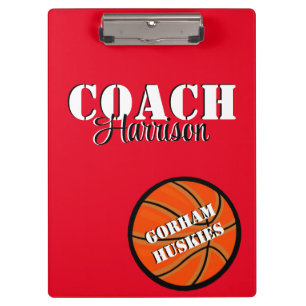 Pranchetas Treinador de Equipe Red e White Basbol Personaliza