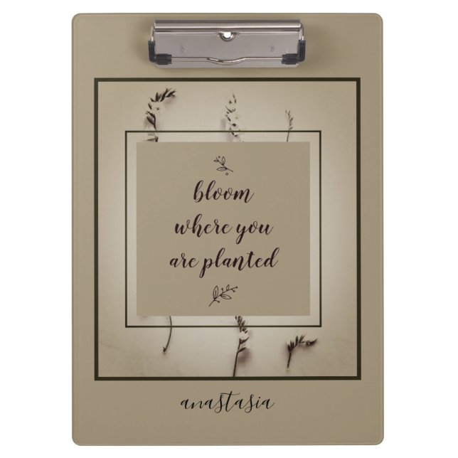 Pranchetas Trendy Green Floral Anastasia Bloom Onde Plantado (Frente)