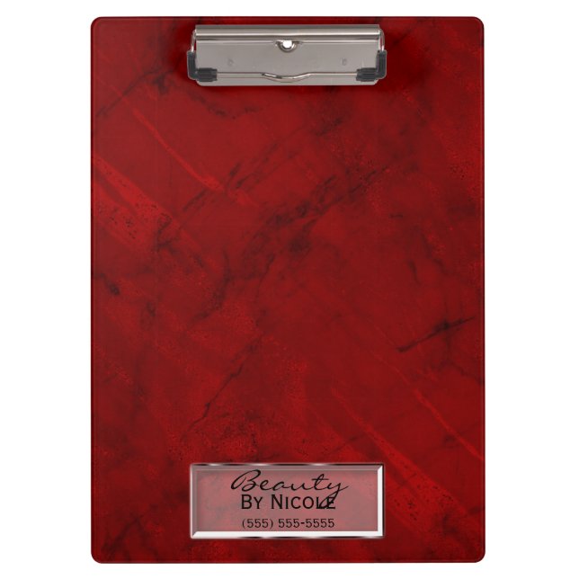 Pranchetas Trendy Red Marble Elegant Chic Glam Personalizado (Frente)