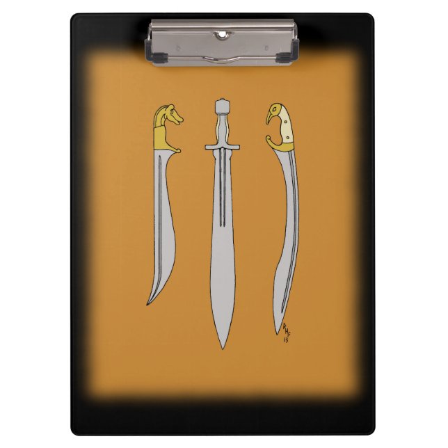 Pranchetas Três espadas gregas antigas (Frente)