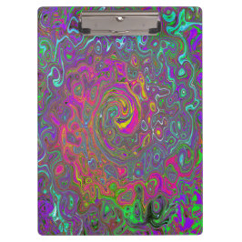Pranchetas Trippy Hot Pink Abstrato Retro Liquid Swirl
