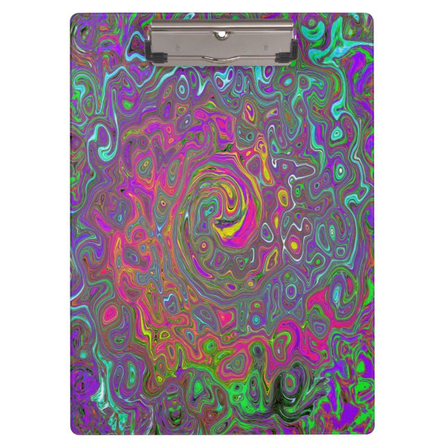 Pranchetas Trippy Hot Pink Abstrato Retro Liquid Swirl (Frente)