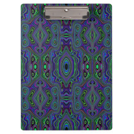 Pranchetas Trippy Retro Azul Real e Verde Lima Abstrato