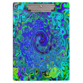 Pranchetas Trippy Violet Blue Abstrato Retro Liquid Swirl