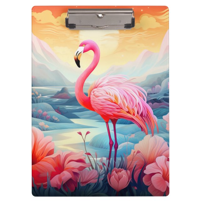 Pranchetas Tropical Flamingo com Flores-76280 (Frente)