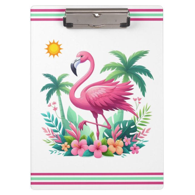 Pranchetas Tropical/Flórida rosa flamingo (Frente)