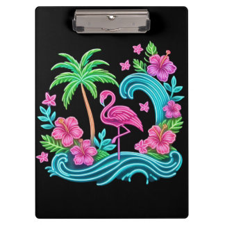 Pranchetas Tropical Neon Flamingo