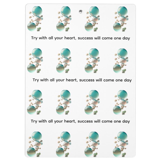 Pranchetas Try with all your heart success  (Verso)