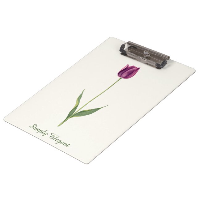 Pranchetas Tulipa Roxa Elegante Personalizada (Inclinado)